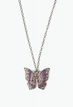 Vendome Butterfly Necklace Black