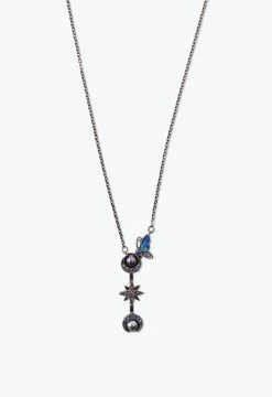 Vendome ACCESSORIES Butterfly Crescent Wand Necklace Aqua