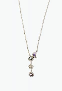 Vendome ACCESSORIES Butterfly Crescent Wand Necklace Lavender