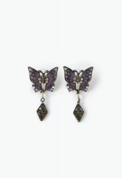 Vendome Butterfly Earrings Black