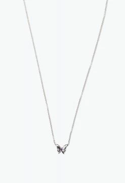 Vendome Ribbon Butterfly Necklace Silver