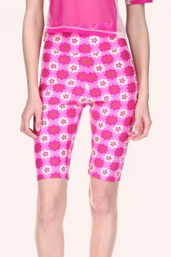 Anna Sui Utopian Gingham Bike Shorts Neon Pink