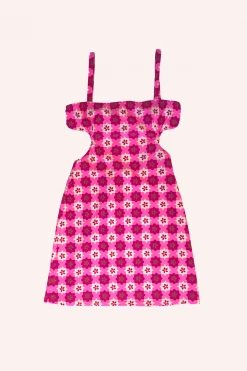 Anna Sui Utopian Gingham Cutout Dress Spring '22