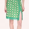 Anna Sui Spring '22 Utopian Gingham Mesh Skirt Glo Green