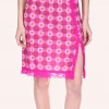 Anna Sui Utopian Gingham Mesh Skirt Neon Pink