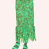 Anna Sui Paradisiac Combo Mesh Skirt Glo Green Summer '22