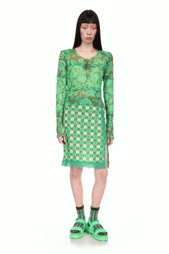 Anna Sui Paradisiac Combo Mesh Tie Top