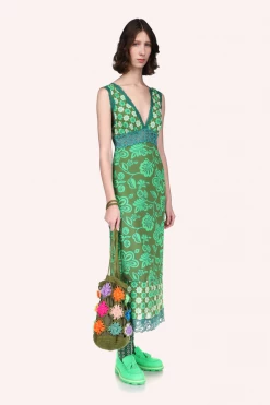 Anna Sui Paradisiac Combo Mesh Dress <br> Glo Green Spring '22 11 Anna Sui Paradisiac Combo Mesh Dress Glo Green Spring '22