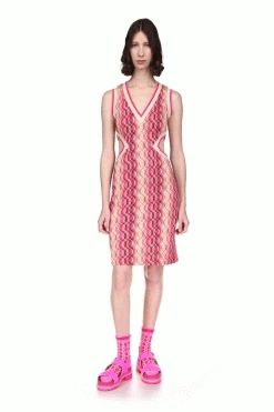 Anna Sui Wave Rider Knit Cutout Dress Spring '22