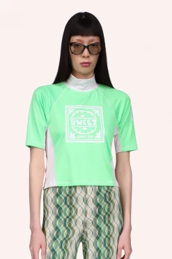 Anna Sui Spring '22 Neon Spandex Surf Top