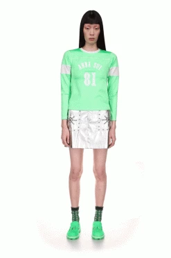 Anna Sui Spring '22 Neon Spandex Football Jersey