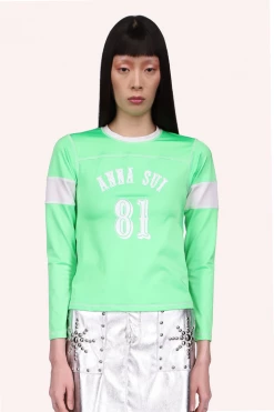 Anna Sui Spring '22 Neon Spandex Football Jersey