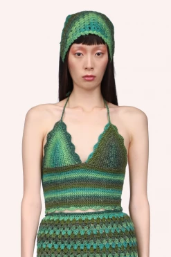 Anna Sui Ombre Hand Crochet Camisole By Konry K Jungle Green