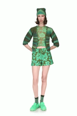 Anna Sui Ombre Hand Crochet Cardigan By Konry K Jungle Green