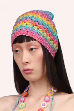 Anna Sui Ombre Hand Crotchet Headscarf By Konry K Rainbow Spring '22