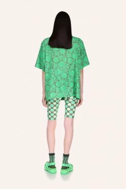 Anna Sui Utopian Gingham Bike Shorts Glo Green Spring '22