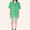 Anna Sui Utopian Gingham Bike Shorts Glo Green Spring '22