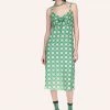 Anna Sui Utopian Gingham Cotton Slip Dress Glo Green Spring '22