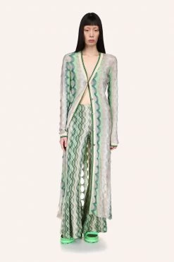 Anna Sui Wave Rider Knit Maxi Cardigan