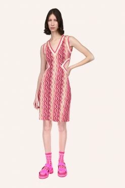 Anna Sui Wave Rider Knit Cutout Dress Spring '22