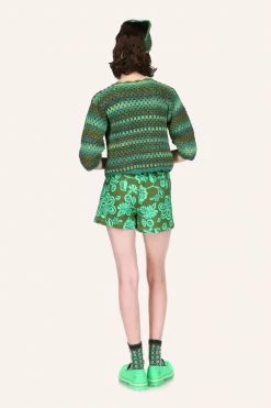 Anna Sui Ombre Hand Crochet Cardigan By Konry K Jungle Green