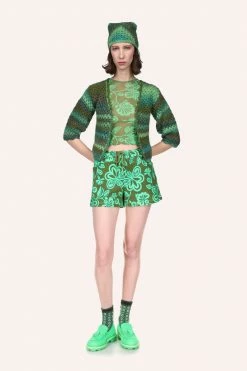 Anna Sui Ombre Hand Crochet Cardigan By Konry K Jungle Green