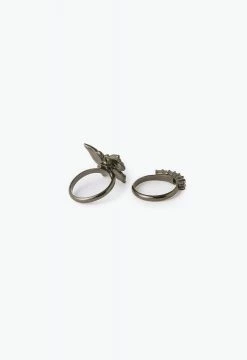 Vendome Butterfly Ring Set Black ACCESSORIES