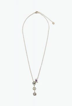 Vendome ACCESSORIES Butterfly Crescent Wand Necklace Lavender