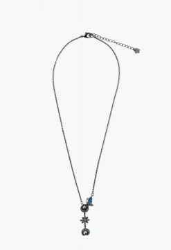 Vendome ACCESSORIES Butterfly Crescent Wand Necklace Aqua