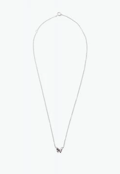 Vendome Ribbon Butterfly Necklace Silver