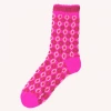 Anna Sui Utopian Gingham Socks Neon Pink Spring '22