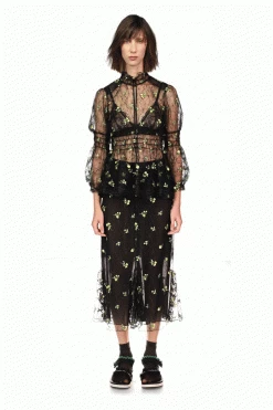 Anna Sui Scattered Blooms Lace Skirt