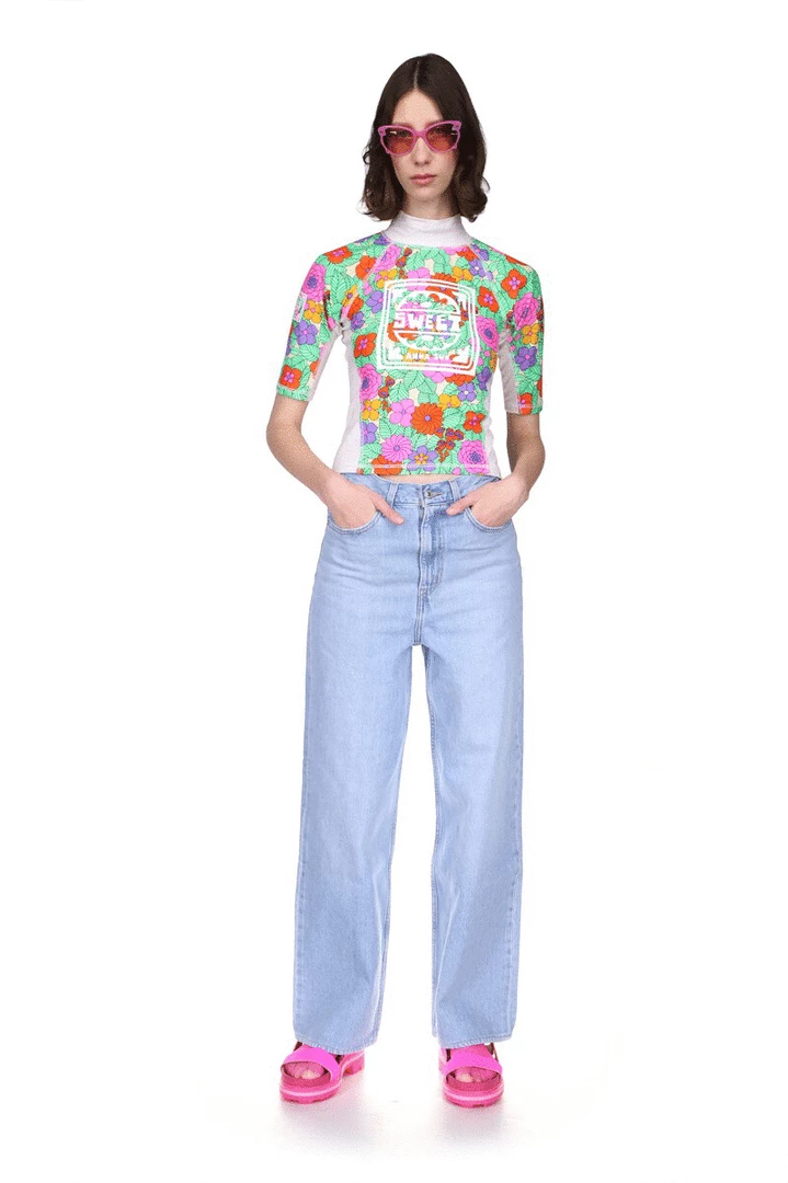 Anna Sui Spring '22 Beckoning Blossoms Surf Top <br> Marigold 4 Anna Sui Spring '22 Beckoning Blossoms Surf Top Marigold