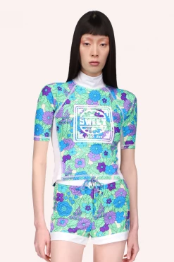 Anna Sui Beckoning Blossoms Surf Top Orchid