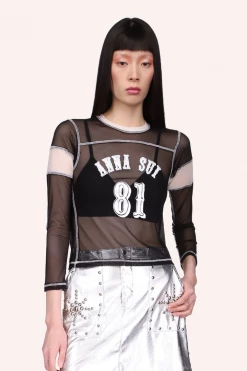Anna Sui Sheer Mesh Football Jersey