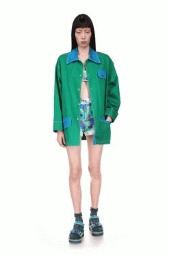Anna Sui Colorblock Denim Chore Jacket