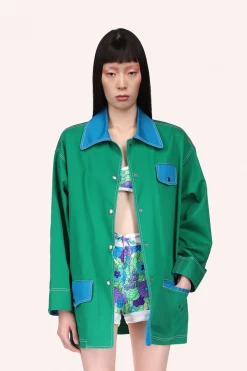 Anna Sui Colorblock Denim Chore Jacket