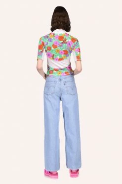 Anna Sui Spring '22 Beckoning Blossoms Surf Top <br> Marigold 14 Anna Sui Spring '22 Beckoning Blossoms Surf Top Marigold