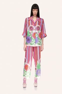 Anna Sui Spring '22 Dazzling Dahlia Stripe Button Down Top 10 Anna Sui Spring '22 Dazzling Dahlia Stripe Button Down Top