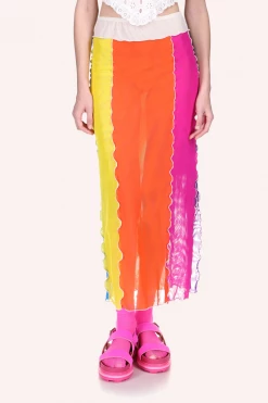 Anna Sui Mesh Rainbow Skirt