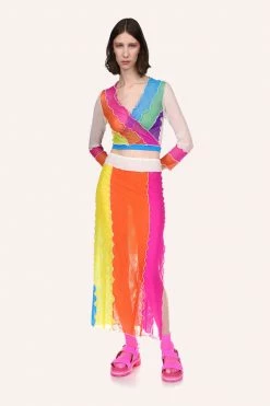 Anna Sui Mesh Rainbow Skirt