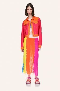 Anna Sui Spring '22 Colorblock Denim Jacket