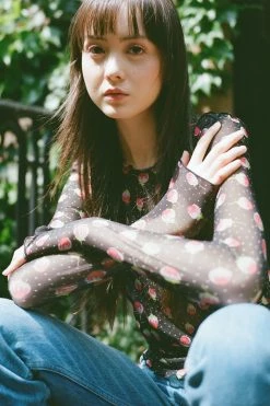 Anna Sui Roses Are Red Mesh Top CLOTHING