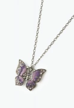 Vendome Butterfly Necklace <br> Black 8 Vendome Butterfly Necklace Black