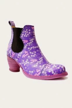 Anna Sui X John Fluevog Ditsy Blooms Chelsea Boot In Purple Fall / Winter '21