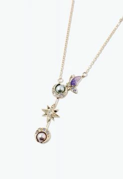 Vendome ACCESSORIES Butterfly Crescent Wand Necklace Lavender