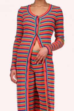 Anna Sui Rainbow Stripe Dress <br> Rainbow 10 Anna Sui Rainbow Stripe Dress Rainbow