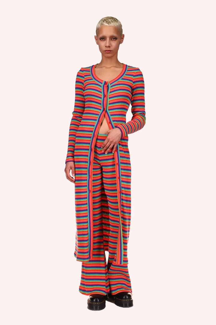 Anna Sui Rainbow Stripe Dress <br> Rainbow 3 Anna Sui Rainbow Stripe Dress Rainbow