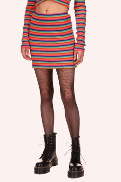 Anna Sui Rainbow Stripe Mini Skirt Rainbow