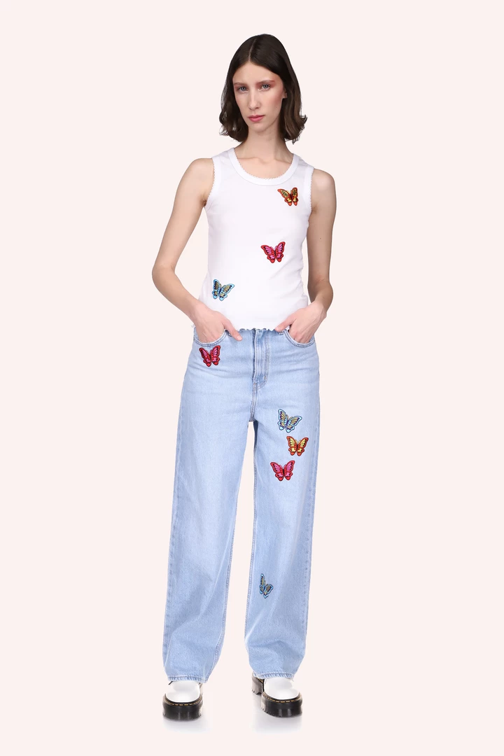 Anna Sui Butterfly Patch Vintage Levis <br> Blue Summer '22 5 Anna Sui Butterfly Patch Vintage Levis Blue Summer '22